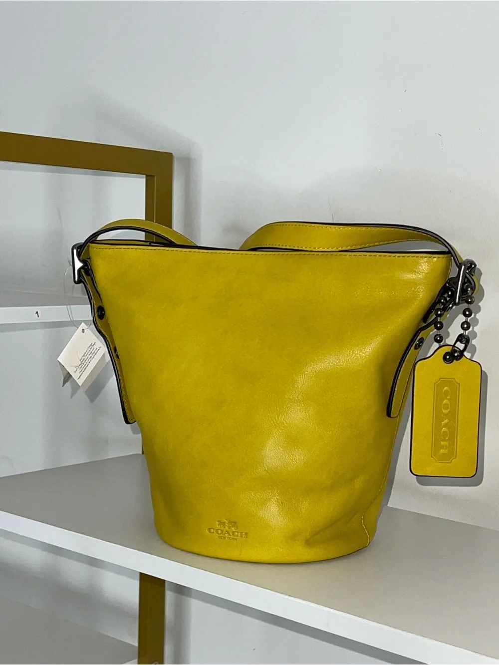 Coach Mini Duffle Yellow Bleeker Tote Handbag
